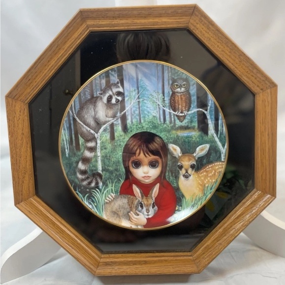 VTG. Margaret Keane Franklin Mint Plate Wendy's Wooded Wonderland Big Eye Eyes - Picture 11 of 12
